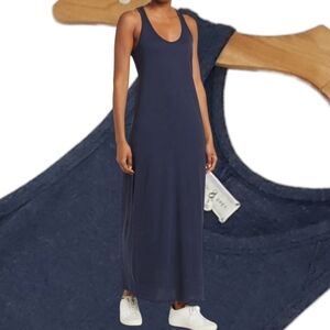 Lou & Grey Sleeveless Racerback Maxi Dress size SM Deep Blue